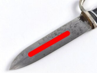 Fahrtenmesser für Angehörige der Hitlerjugend, Hersteller   "Gräwiso Solingen" Emblem wackelt wie es sein sollte, Scheide fehlt