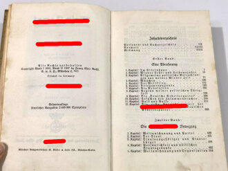 Adolf Hitler " Mein Kampf" Hochzeitsausgabe, Vorsatzblatt mit Widmung entfernt