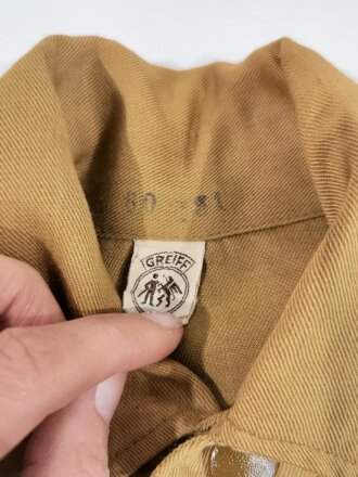 Deutsches Jungvolk / Hitlerjugend Braunhemd, guter Gesamtzustand, Hersteller " Greiff"