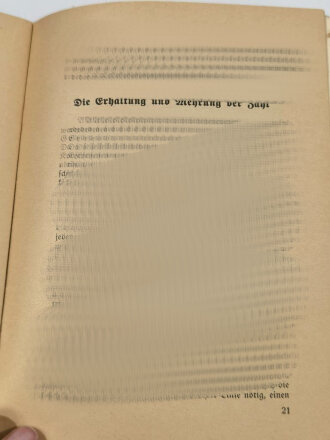 Schulungsbrief II "Die Rassenfrage und Erbgesundheitslehre und ihre folgerungen für den nationalsozialistischen Staat" Hauptamts für Beamte bei der Reichsorganisationsleitung der NSDAP Teil 1, DIN A5, 31 Seiten