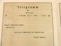 Deutsche Reichspost "Telegram aus Stuttgart - Herzliche Glückwünsche zur Vermählung", datiert 1940, DIN A4 4-seitig