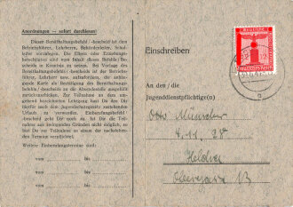 Hitlerjugend , Der Jugendführer des Deutschen Reichs "Bereithaltungsbefehl/-bescheid!", datiert 1944