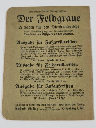 1.Weltkrieg Heft "Was muß der Nichtartillerist von der Artillerie wissen?", datiert 1917, 26 Seiten