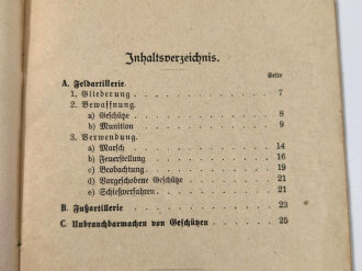 1.Weltkrieg Heft "Was muß der Nichtartillerist von der Artillerie wissen?", datiert 1917, 26 Seiten