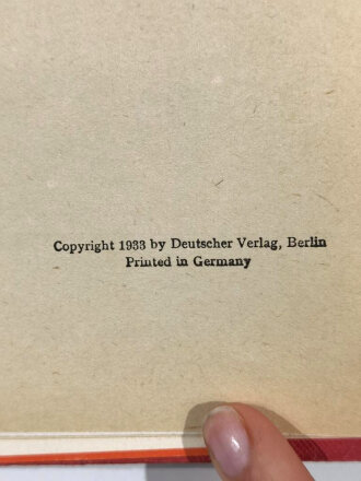 "Der rote Kampfflieger" datiert 1933, 261 Seiten, DIN A5, stark gebraucht