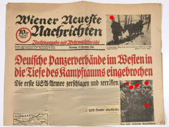"Wiener Neueste Nachrichten - Nachtausgabe mit Wehrmachtbericht" 19. Dezember 1944
