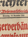 "Wiener Neueste Nachrichten - Nachtausgabe mit Wehrmachtbericht" 19. Dezember 1944
