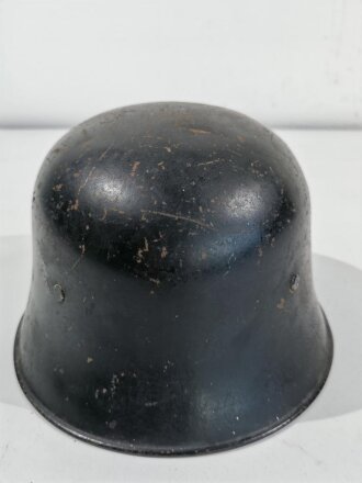 Feuerwehr III.Reich, Stahlhelm Originallack, hatte keine Abzeichen, getragenes Stück