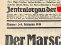 "Der Marsch der Hunderttausend" Frankfurter Volksblatt Zentralorgan der N.S.D.A.P für den Gau Hessen-Nassau, Nummer 240, Jahrgang 1934