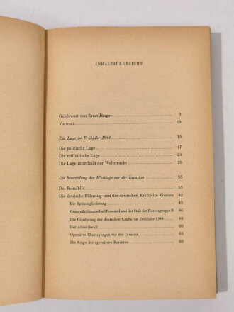 "Invasion 1944" Ein Beitrag zu Rommels und des Reiches Schicksal, datiert 1949, 202 Seiten,stark gebraucht