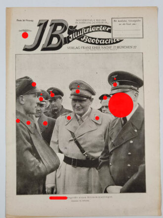 Illustrierter Beobachter, "Der Führer begrüßt einen Ritterkreuzträger ", datiert 4. Mai 1944, Folge 18