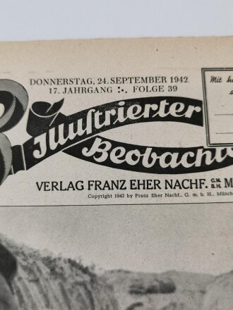 Illustrierter Beobachter, "Gefechtspause im gestürmten Graben " , datiert 24.September 1942, Folge.39