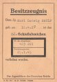 Besitzzeugnis für das HJ Schießabzeichen, Verleihungsdatum 25.1.1945