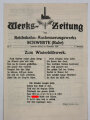 "Werks-Zeitung des Reichsbahn- Ausbesserungswerks Schwerte (Ruhr)", Nr.7, Im November 1934, 4 Seiten, DIN A4