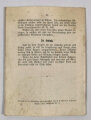 "Was muß ich für die Schlacht wissen und können?" Für den deutschen Infanteristen, datiert 1910, DIN A6, 28 Seiten