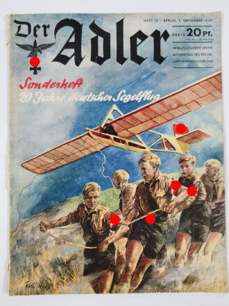 Der Adler "Sonderheft 20 Jahre deutscher Segelflug" Heft 15,  datiert 5.September 1939