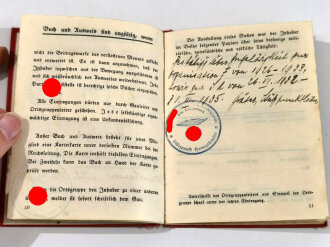 Mitgliedsbuch NSDAP Nr. 672487 ausgestellt 23.Oktober 1932 in Hermuthausen, stark getragenes Stück