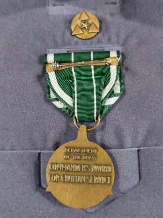 Army Commanders Award for Civilian Service Medal, cased,...
