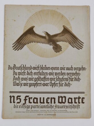 NS Frauenwarte Heft 9,6.Jahrgang, 1.November 1937, "Die ewige Wache" Auf Seite 262 etwas ausgeschnitten
