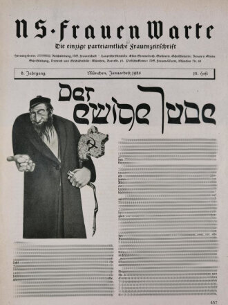 NS Frauenwarte Heft 15,6.Jahrgang, 1.Januar 1938, "Der ewige Jude"
