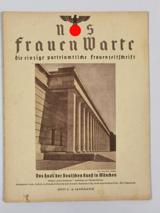NS Frauenwarte Heft 3,6.Jahrgang, 1.August 1937, "Volk und Kunst"
