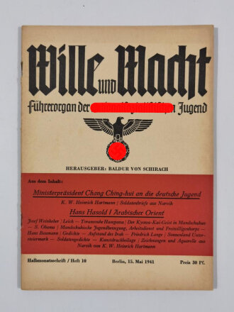 "Wille und Macht" Führerorgan der nationalsozialistischen Jugend, Heft 10, 15. Mai 1941 mit 25 Seiten