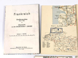 Militärgeographische Beschreibung von Frankreich, Teil I: Nordost-Frankreich. Straßenkarten und Stadtdurchfahrtpläne. Blatt 3 fehlt