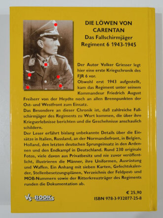 "Die Löwen von Carentan" Das Fallschirmjäger Regiment 6,  DIN A4, 320 Seiten, aus Raucherhaushalt