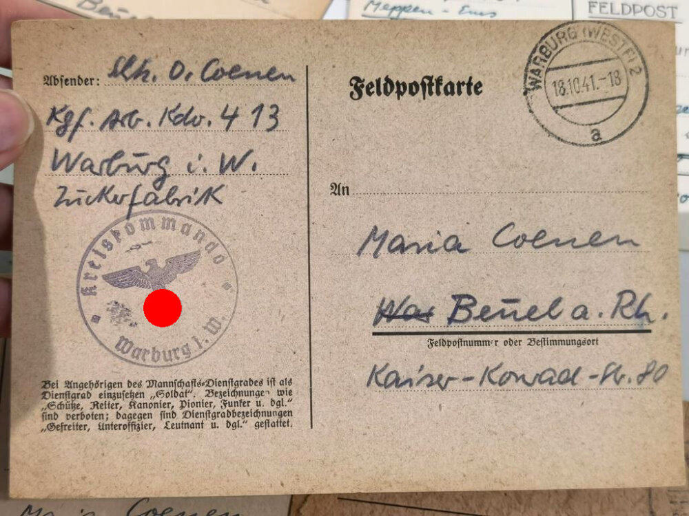 Konvolut etwa 80 Feldpostbriefe / Briefe eines Soldaten der unter and