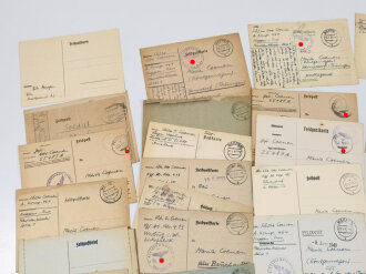 Konvolut etwa 80 Feldpostbriefe / Briefe eines Soldaten der unter anderem beim Kriegsgefangenen Arbeitskommando 413 tätig war