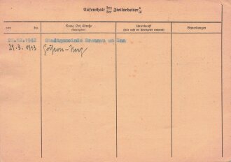 Ausweis eines Zivilarbeiter aus Sowjetrußland. DIN A5, Foto mit Abzeichen " Ost". Abgestempelt " Der Landrat Braunau am Inn "