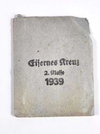 Verleihungstüte zum Eisernen Kreuz 2. Klasse 1939,...