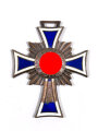 Ehrenkreuz der Deutschen Mutter ( Mutterkreuz ) in Bronze, Emaille am unteren Kreuz defekt, Hakenkreuz ohne Schäden