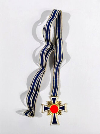 Ehrenkreuz der Deutschen Mutter ( Mutterkreuz ) in Gold mit Band im Etui, Hersteller Wilh. Deumer, Lüdenscheid