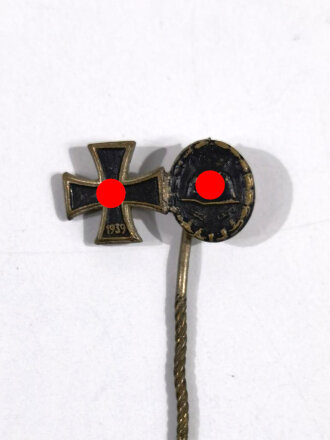Miniatur, Eisernes Kreuz 1939 und Verwundetenabzeichen, Größe 9 mm
