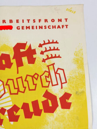 "Kraft durch Freude " Plakat für das "Tegerseer Bauertheater" Maße 48 x 65cm
