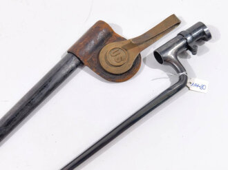 U.S. Civil War, M1855 Socket Bayonet with steel M1873 Scabbard and leather Frog with brass US Medaillon