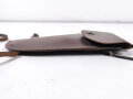 U.S. WWII Army Airforce survival machete by " Cattaraugus USA ". Good condition, in leather pouch with broken straps