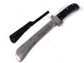 U.S. WWII Army Airforce survival machete by " Cattaraugus USA ". Good condition, in leather pouch with broken straps