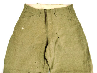U.S. WWI wool pants "American Garment Indianapolis" Contract 1917 manufacture. Moth holes, uncleaned