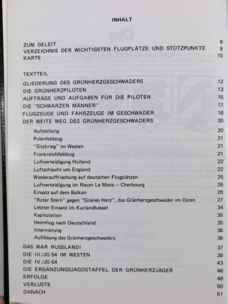 Die Grünherzjäger, Bildchronik des Jagdgeschwaders 54, Ekkehard Bob, Hannes Trautloft, Werner Held. DIN A4, 196 Seiten, gebraucht, aus Raucherhaushalt