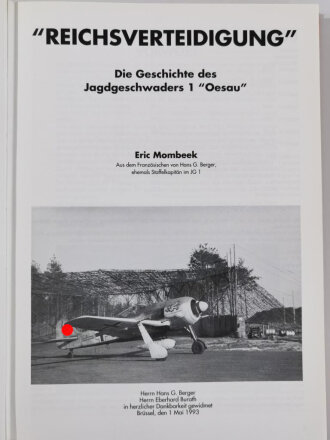 "Reichsverteidigung", Die Geschichte des Jagdgeschwaders 1 "Oesau", DIN A4, 326 Seiten, gebraucht, aus Raucherhaushalt