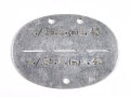 Erkennungsmarke Wehrmacht aus Aluminium eines Angehörigen " 1./ Bb.E.(m) 1.40 " 1. Bataillon beweglich ( motorisiert ) 1.40