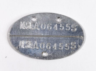 Erkennungsmarke Kriegsmarine aus Aluminium eines Angehörigen " M.St.A. " Marine- Stamm- Abteilung"