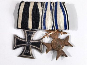 1. Weltkrieg, 2er Ordensspange, Eisernes Kreuz 2. Klasse...