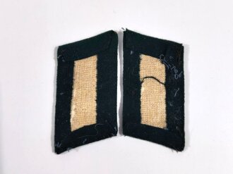Heer, Paar Kragenspiegel für einen Offizier der Nachrichtentruppe, getragenes Paar