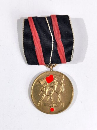 Anschlussmedaille 1. Oktober 1938 an Einzelspange, guter Zustand