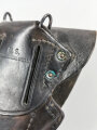 U.S. pistol holster, most likely WWII era, blackened and used after WWII. Uncleaned
