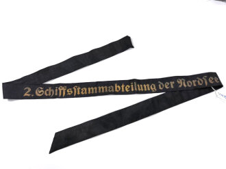 Kriegsmarine Mützenband " 2. Schiffsstammabteilung der Nordsee" Gesamtlänge 114cm