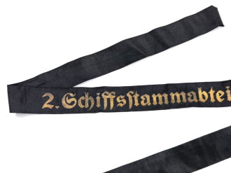 Kriegsmarine Mützenband " 2. Schiffsstammabteilung der Nordsee" Gesamtlänge 114cm